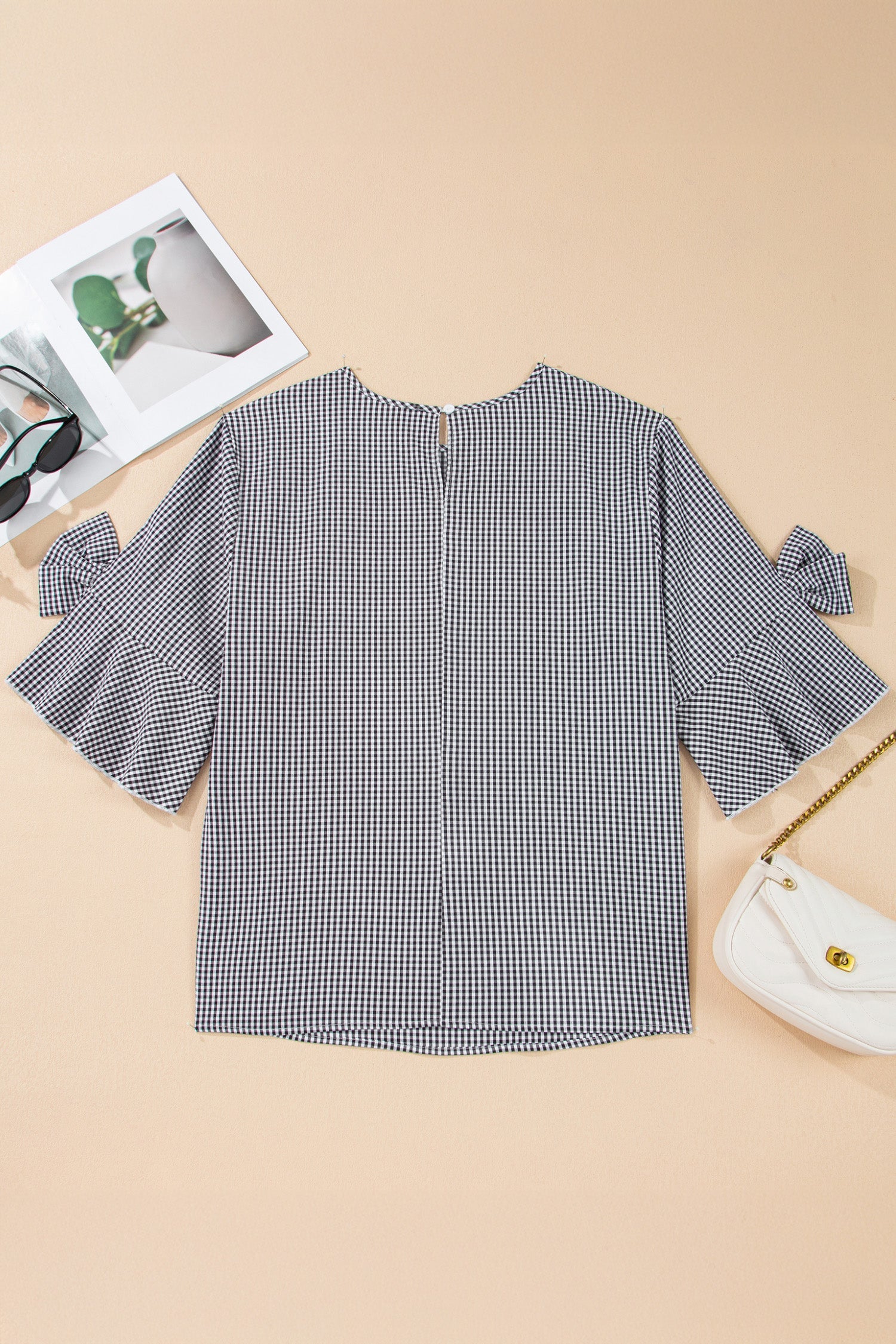 The Addison Mae Gingham Bow Top