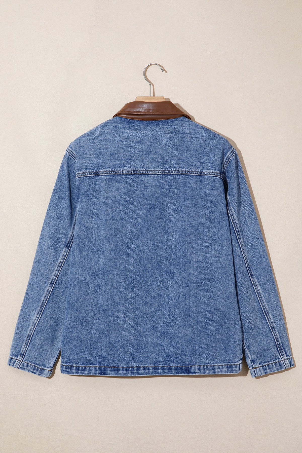 The Winnie Denim Leather Collar Jacket