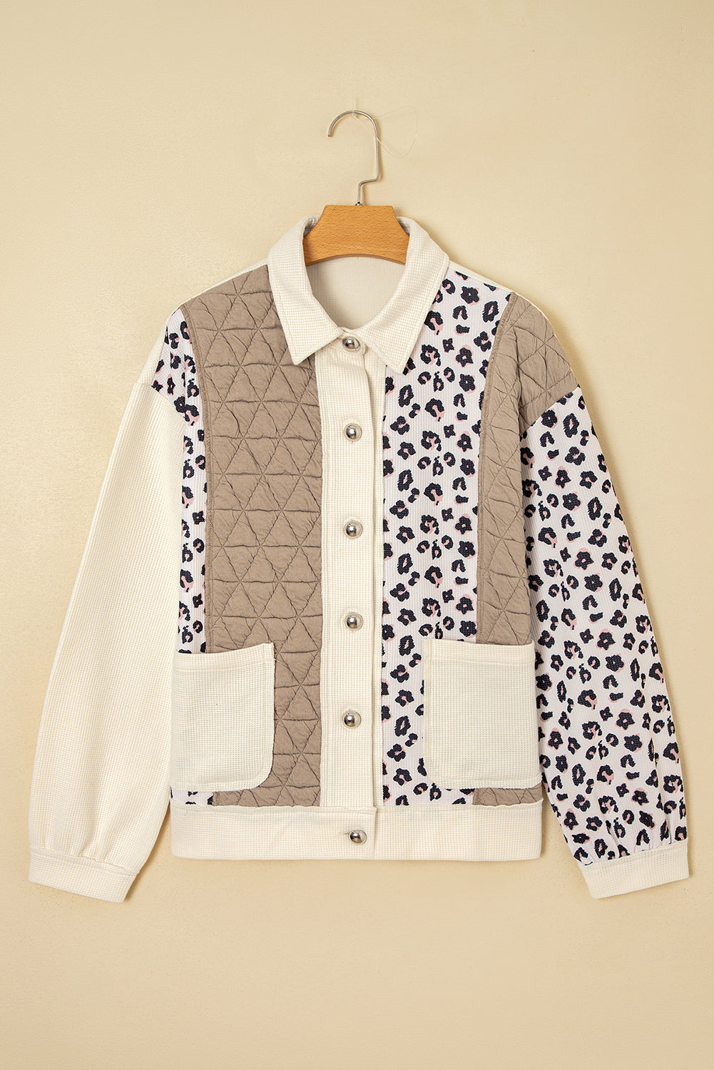 The Mable Leopard Waffle Quilted Jacket