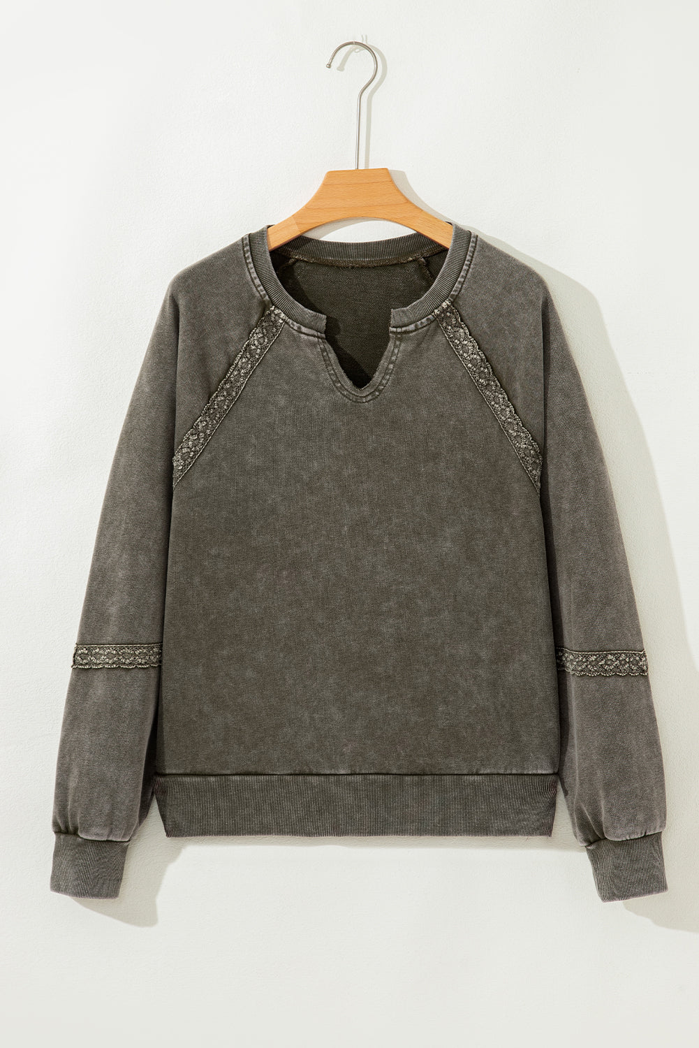 The Gemma Lace Patchwork Mineral Wash Sweatshirt