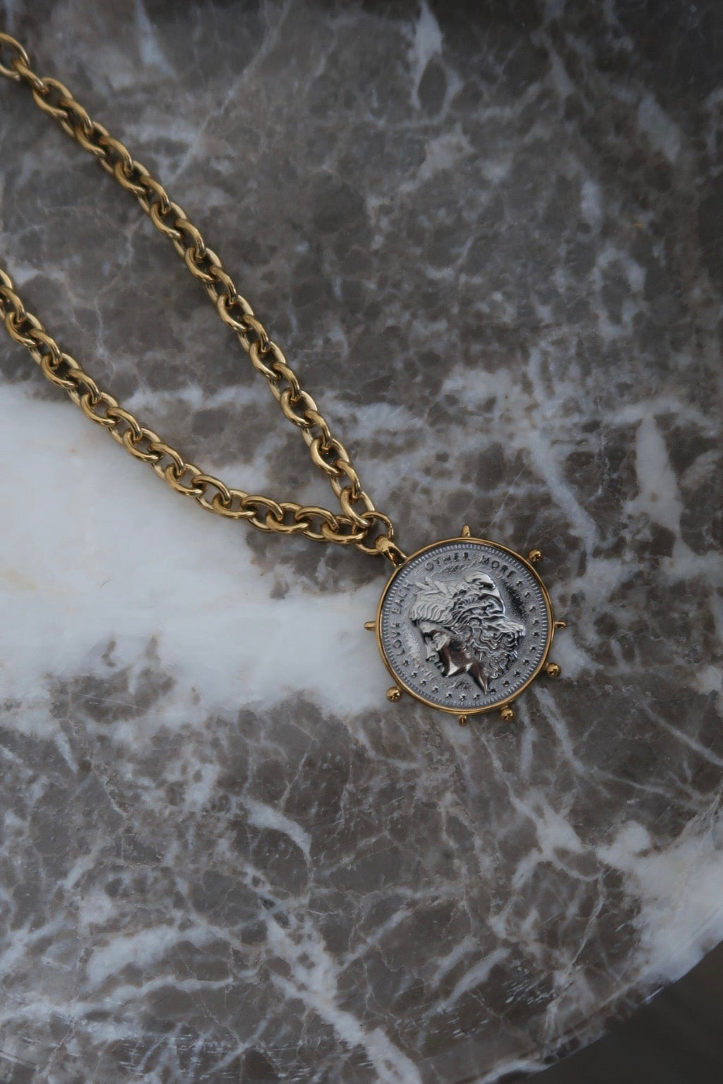 THE TWO TONED COIN NECKLACE