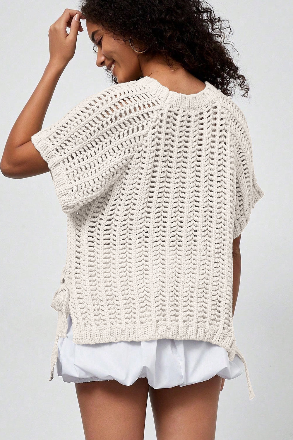 The Brynlee Crochet Bow Tie Sweater