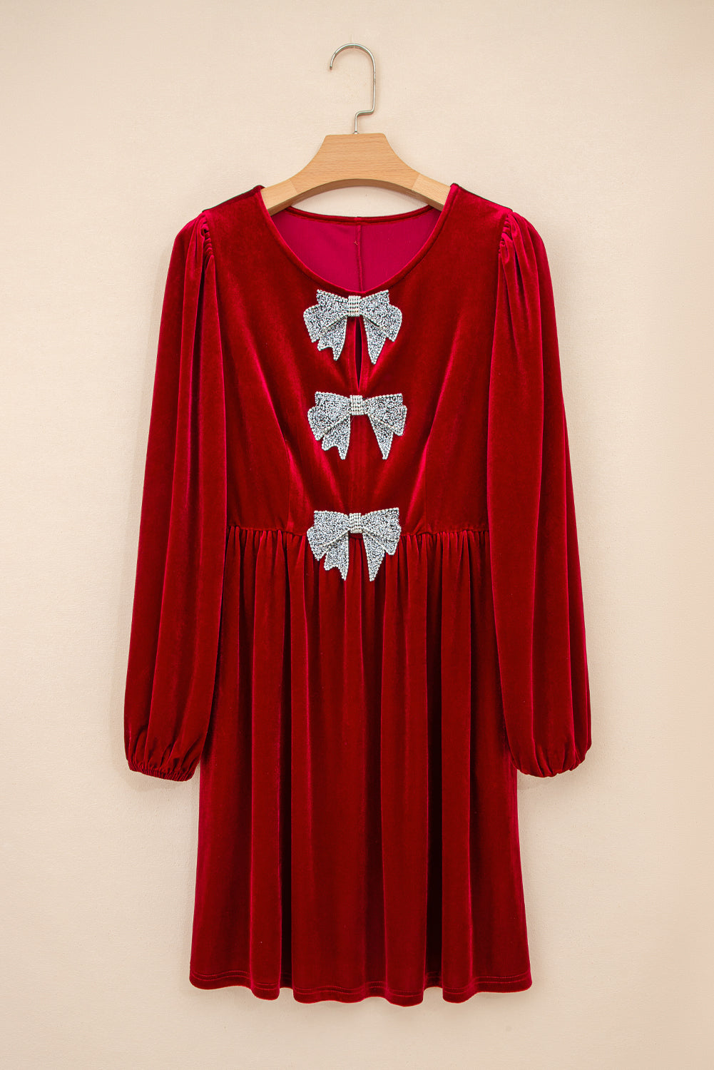 The Betsey Bow Tie Velvet Dress