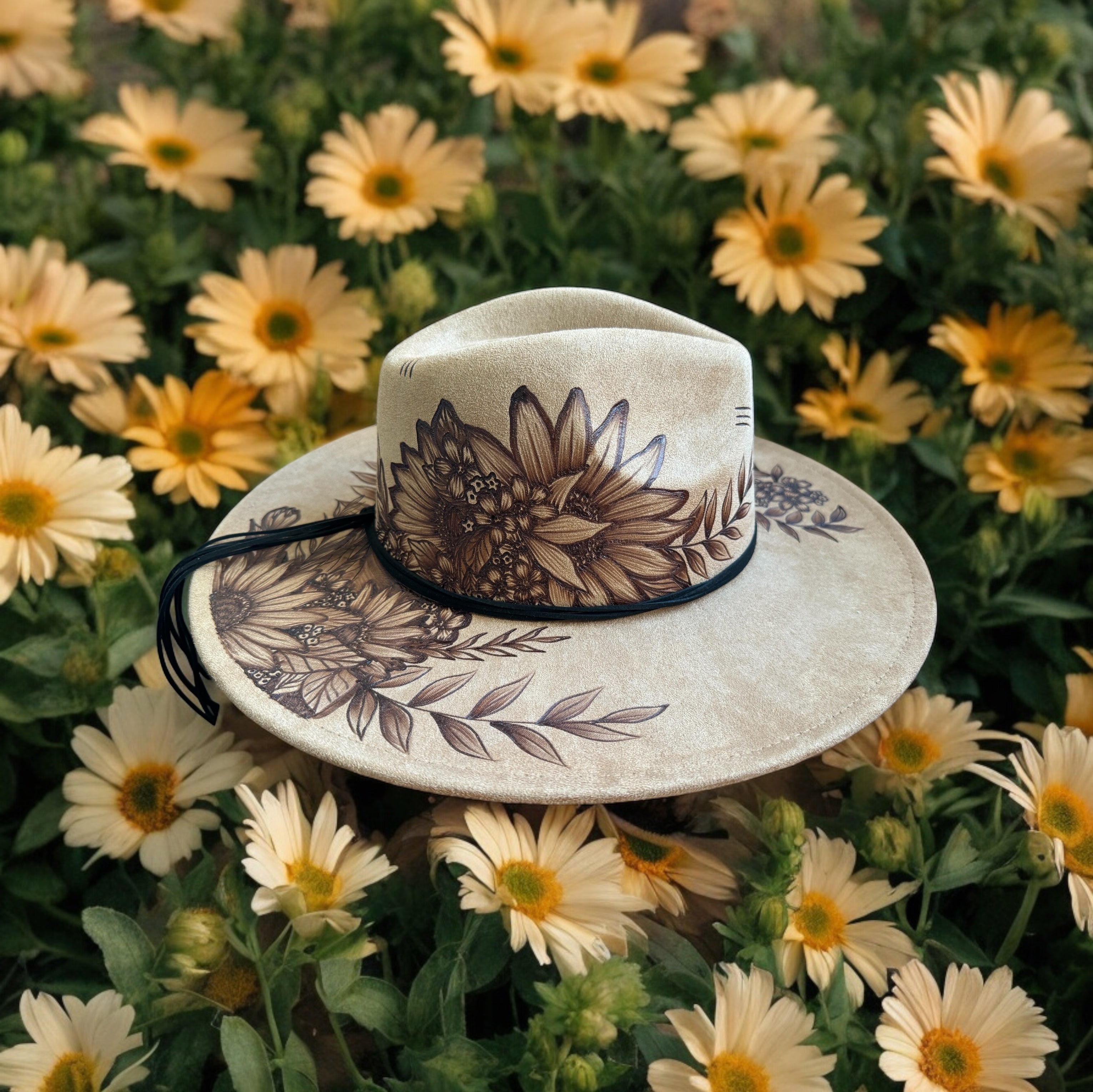 The Willow Burned Wide Brim Hat