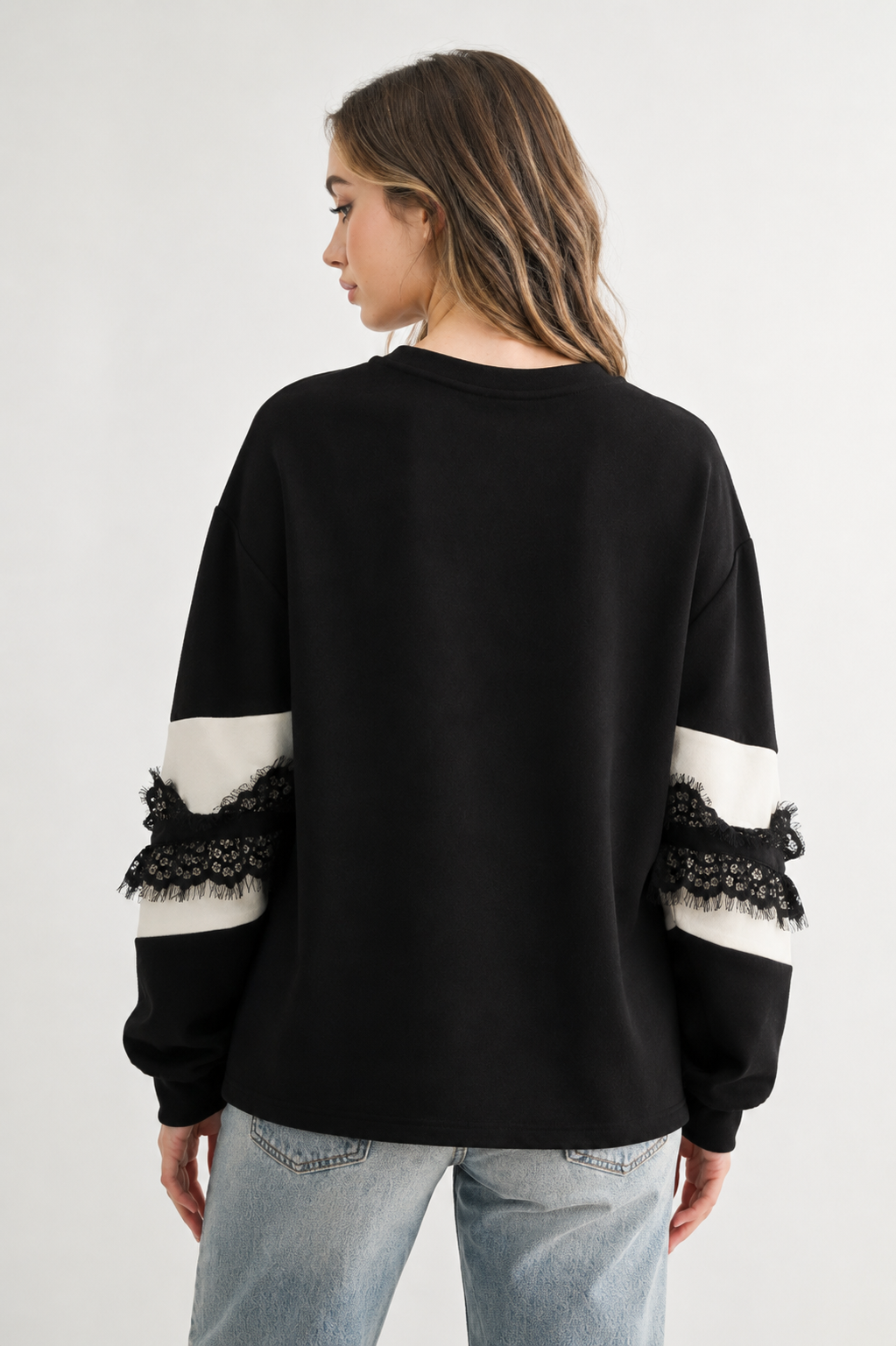 The Brielle Lace Sleeve Knit Top