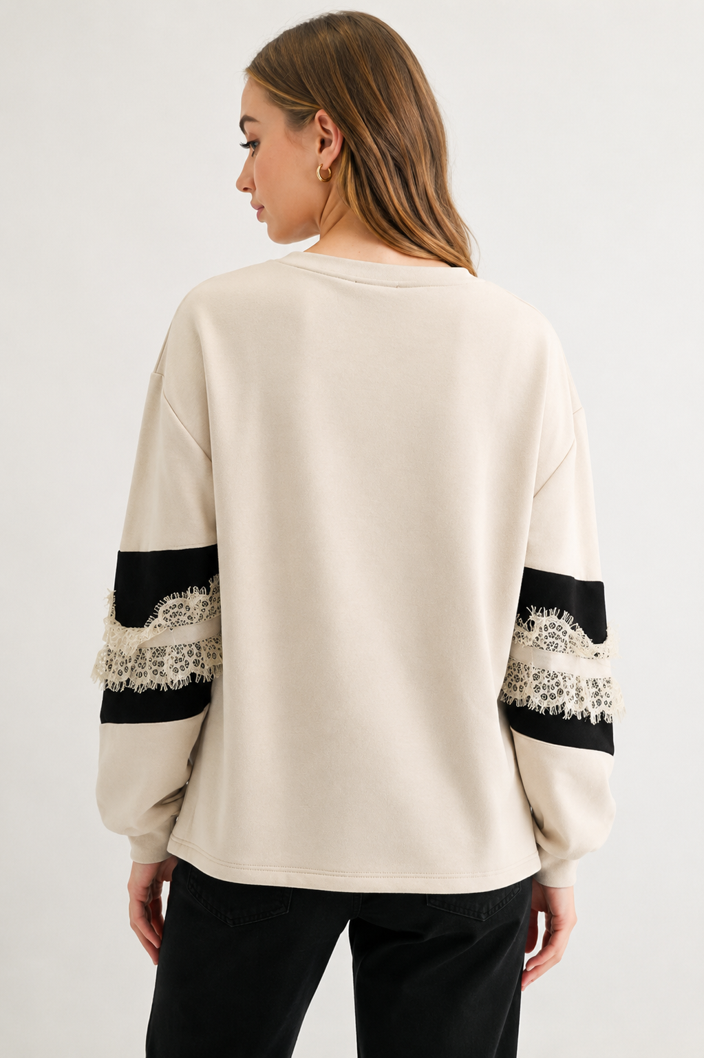 The Brielle Lace Sleeve Knit Top