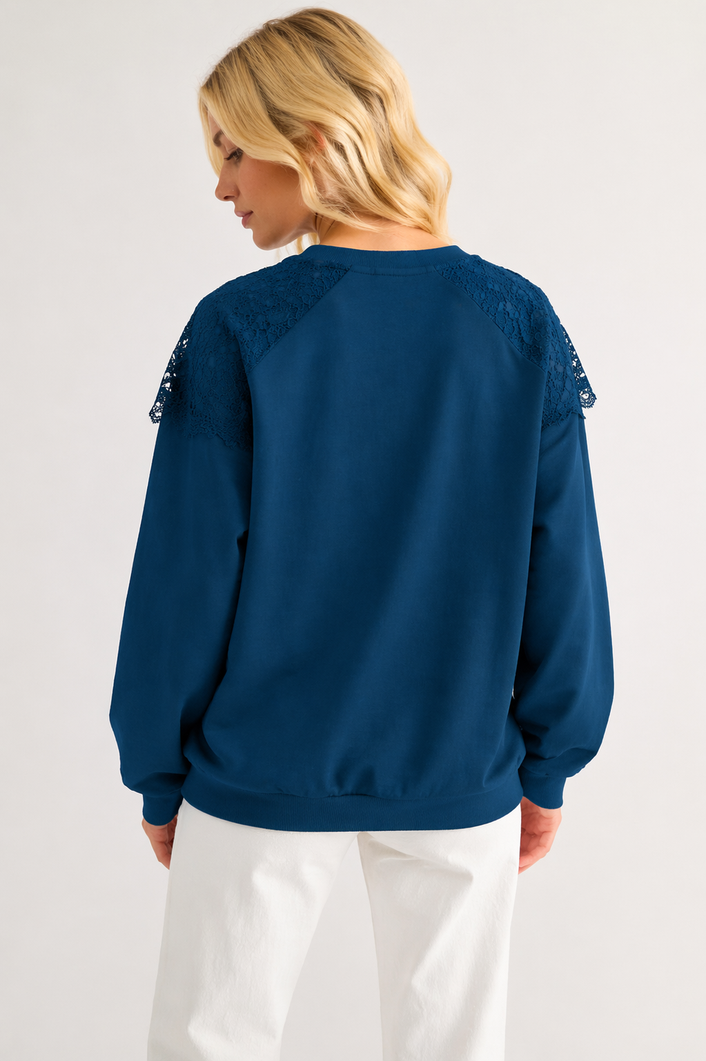 The Everly Lace Trim Knit Top