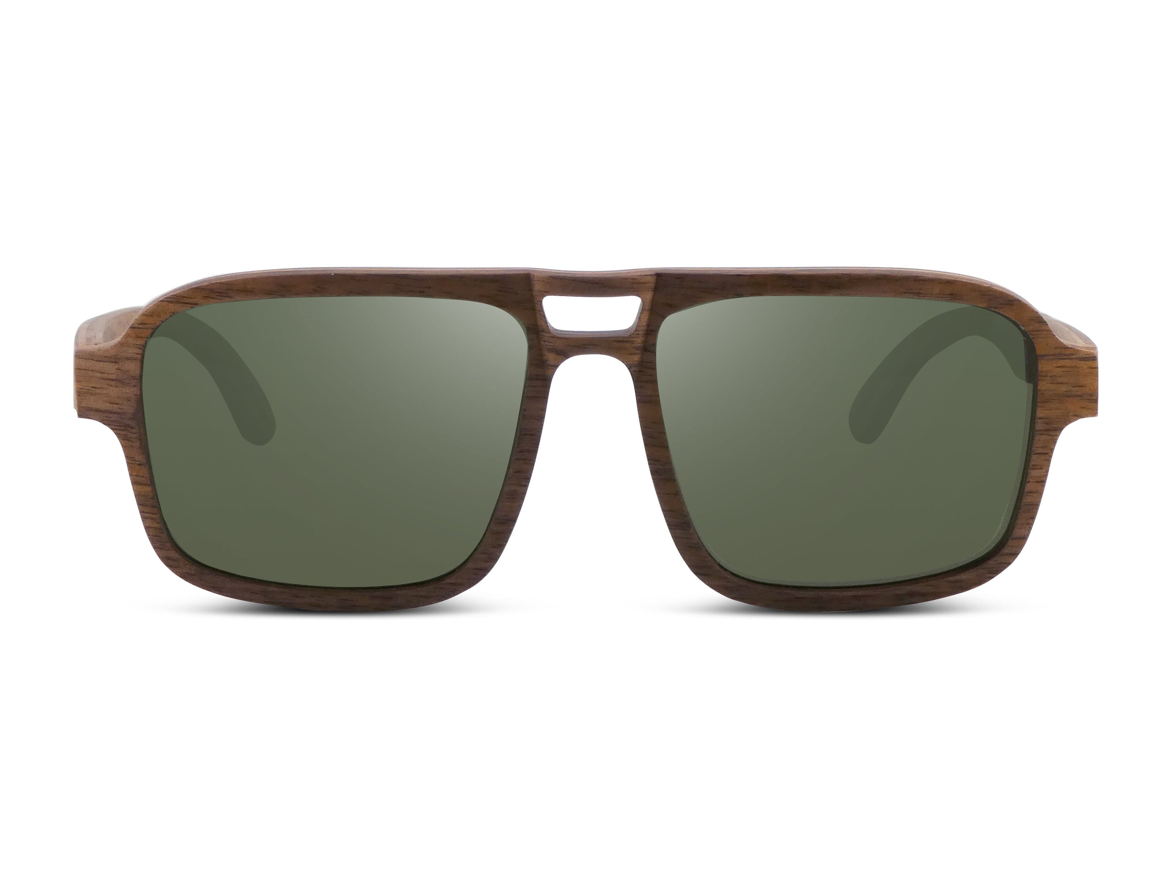 Flyer | Natural w/ Green | Wooden Sunglasses
