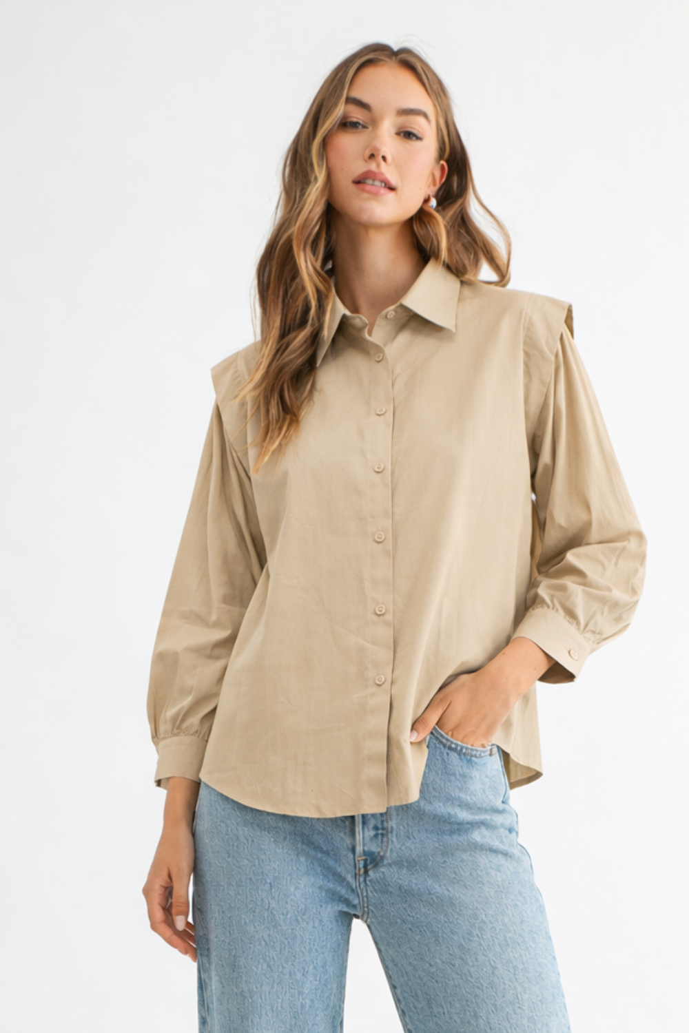 The Willa Woven Cotton Poplin Top