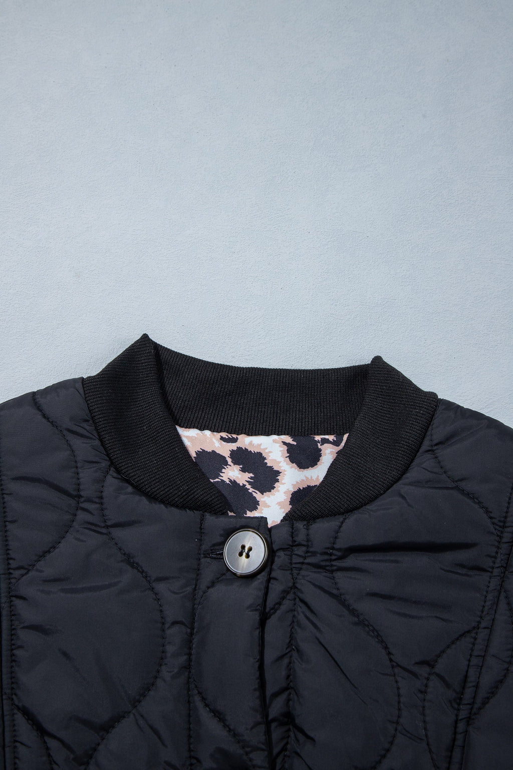 The Haisley Leopard Cuff Quilted Puffer Jacket