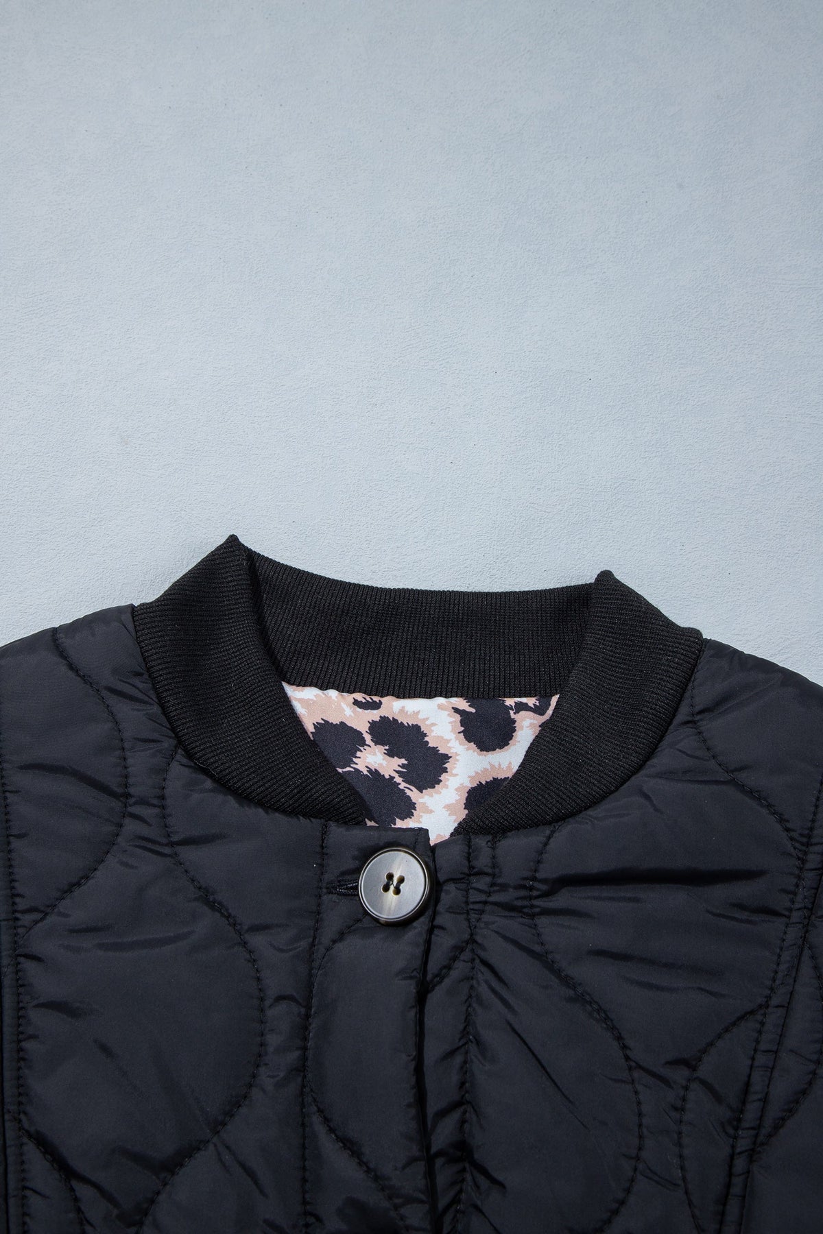 The Haisley Leopard Cuff Quilted Puffer Jacket