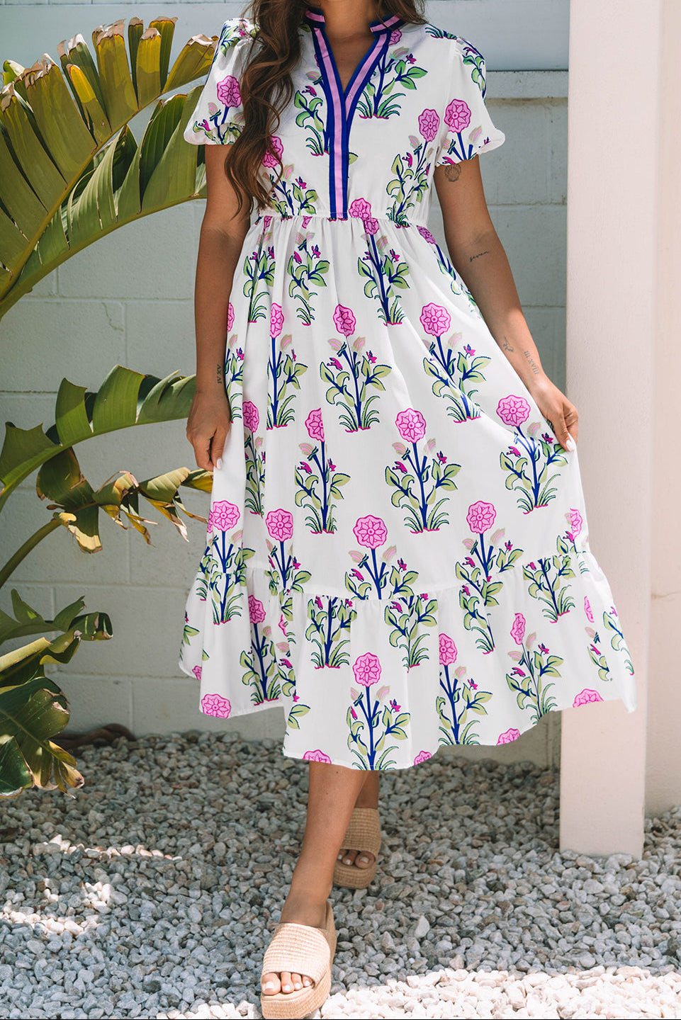 The Brielle Floral Puff Sleeve Dress