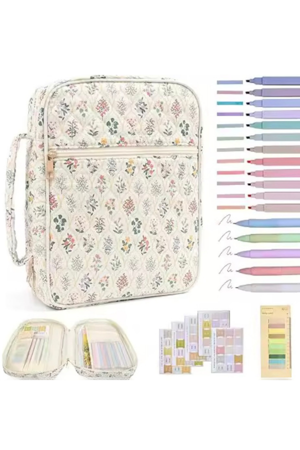The Floral Haven Cream Zipper Bible Cover