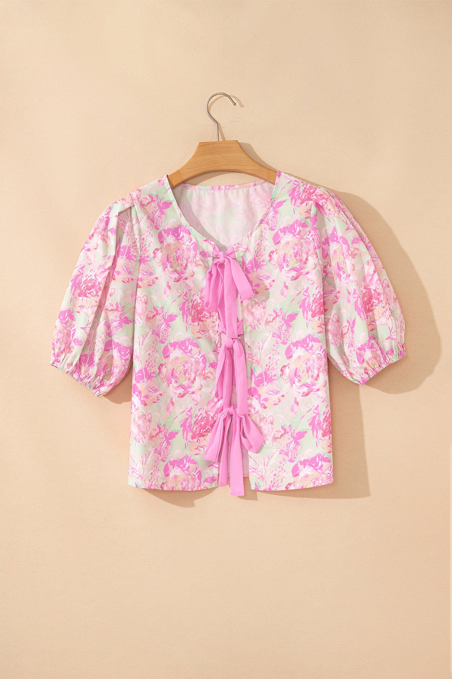 The Madelyn Floral Ribbon Tie Blouse