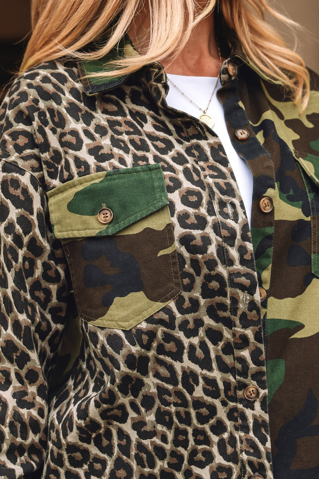 The Wrenley Leopard Camo Oversized Shacket