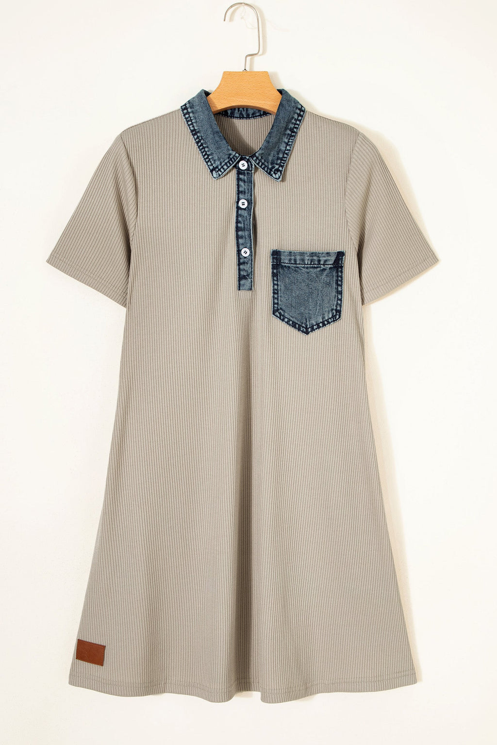 The Tatum Denim Knit Collar Dress