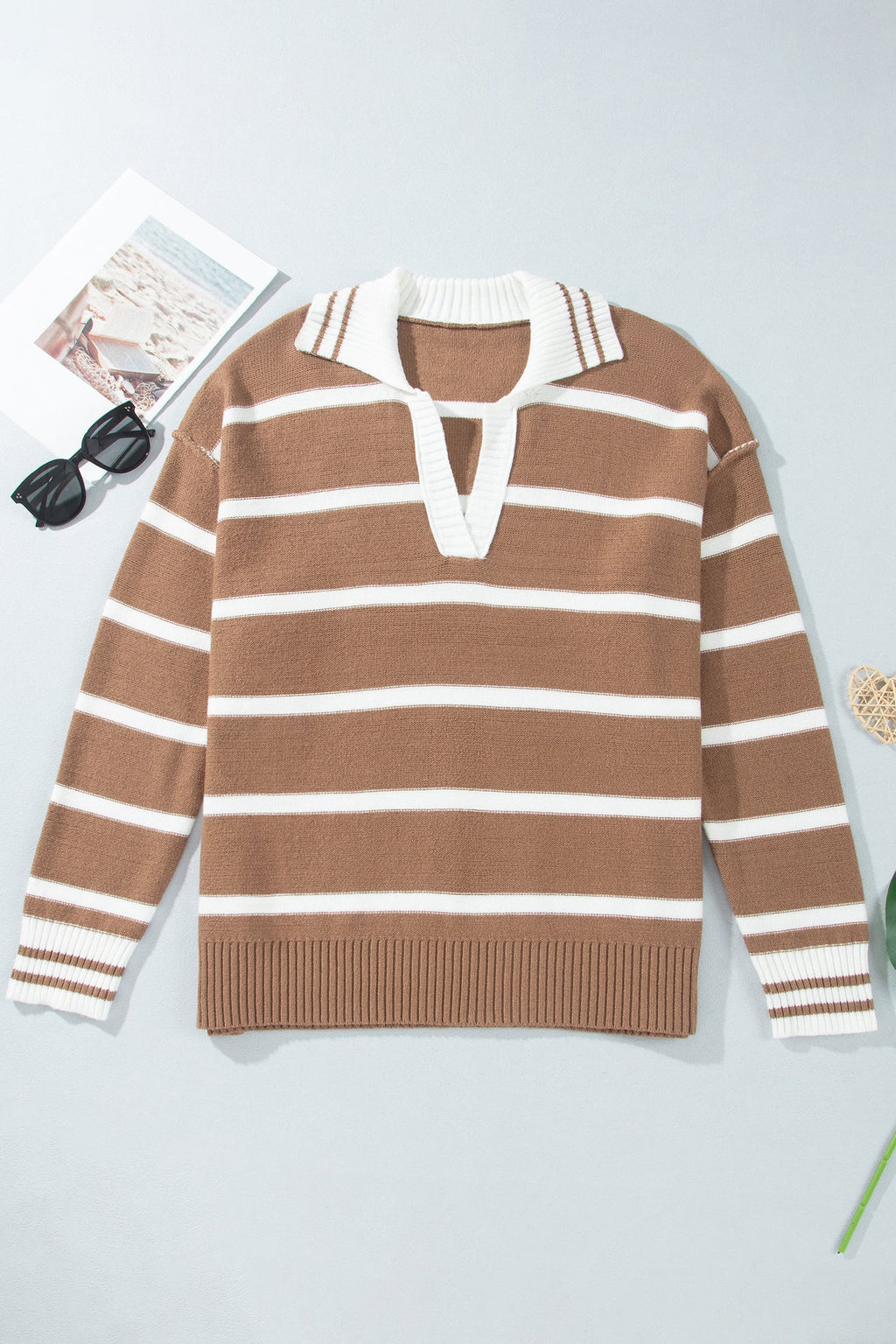 The Cleo Stripe V-Neck Sweater