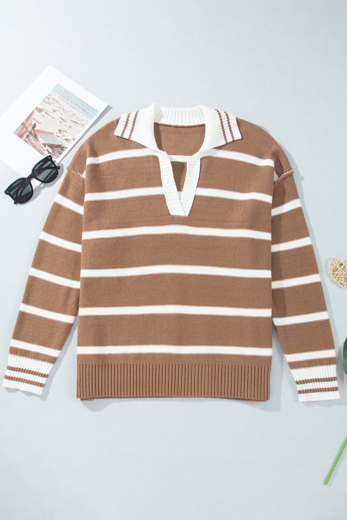 The Cleo Stripe V-Neck Sweater