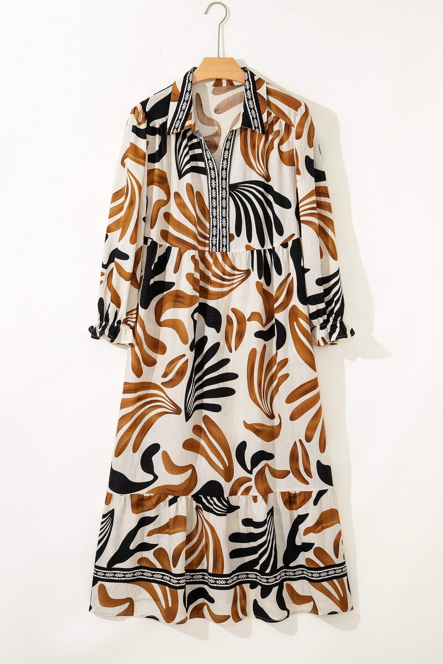 The Gracie Abstract Long Sleeve Maxi Dress