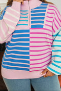 The Gabbie Stripe Half Zip Knit Top