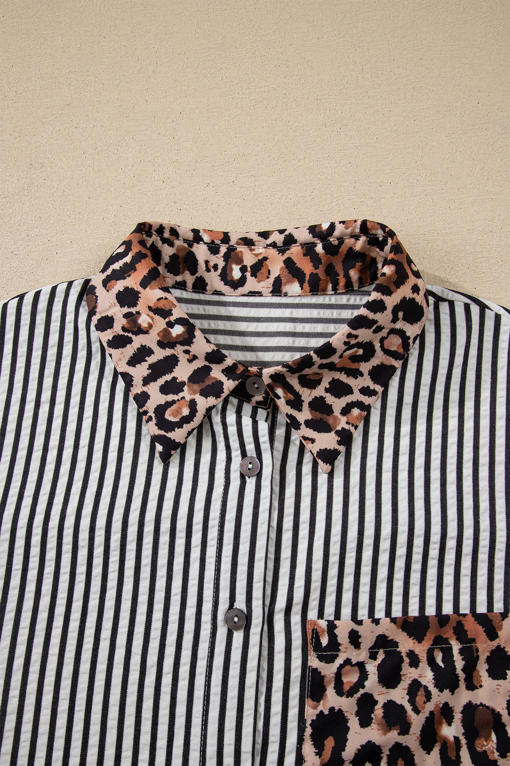 The Blair Leopard Stripe Button Up