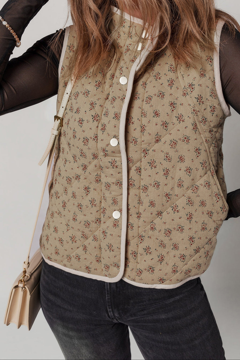 The Nellie Floral Quilted Vest