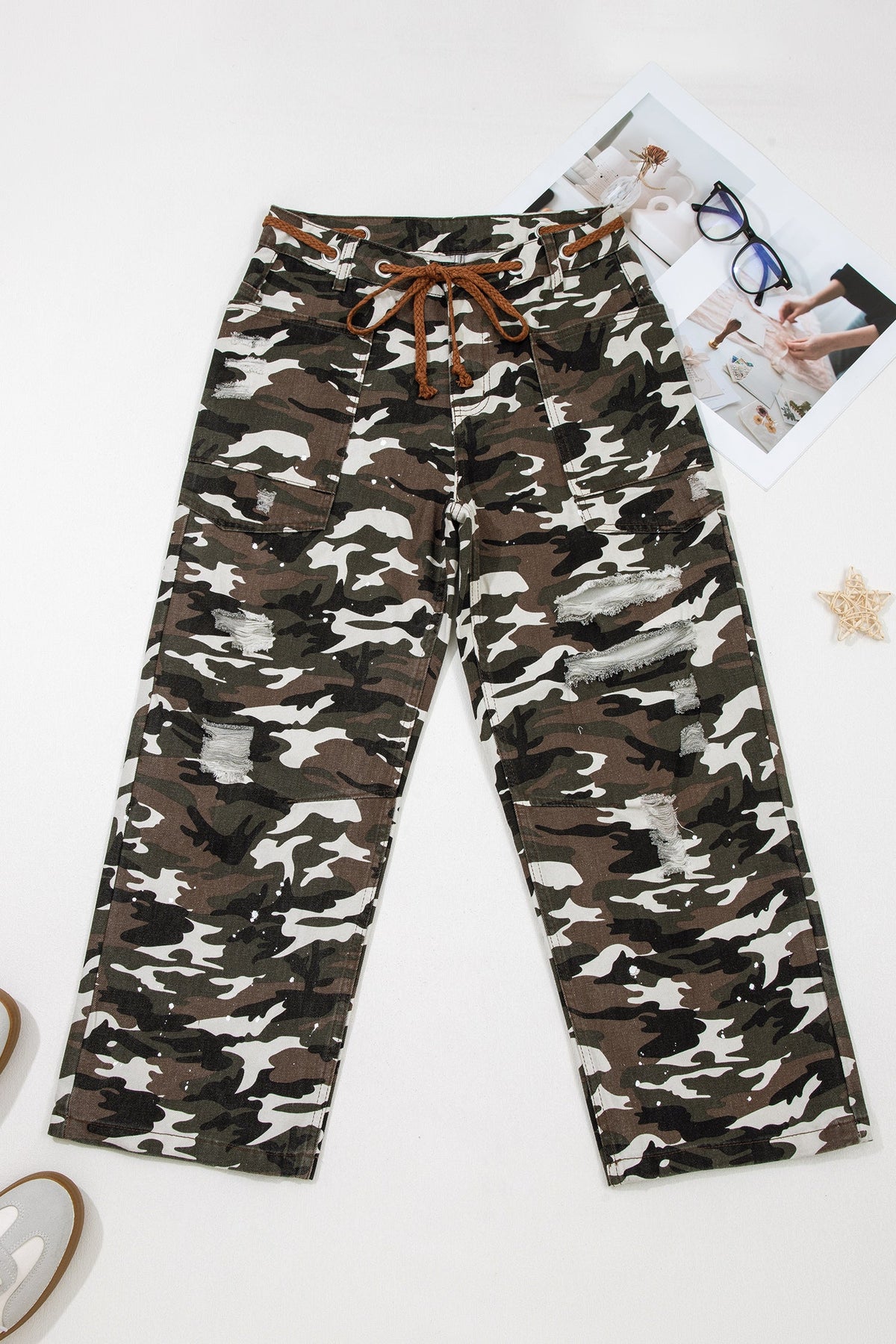The Harlow Camo Distressed Jeans