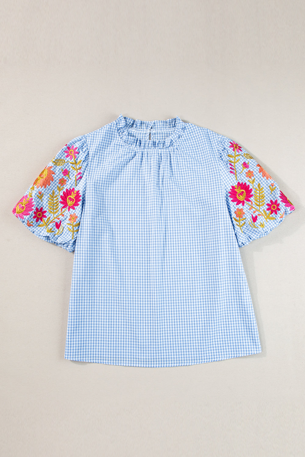The Daisy Embroidered Gingham Blouse