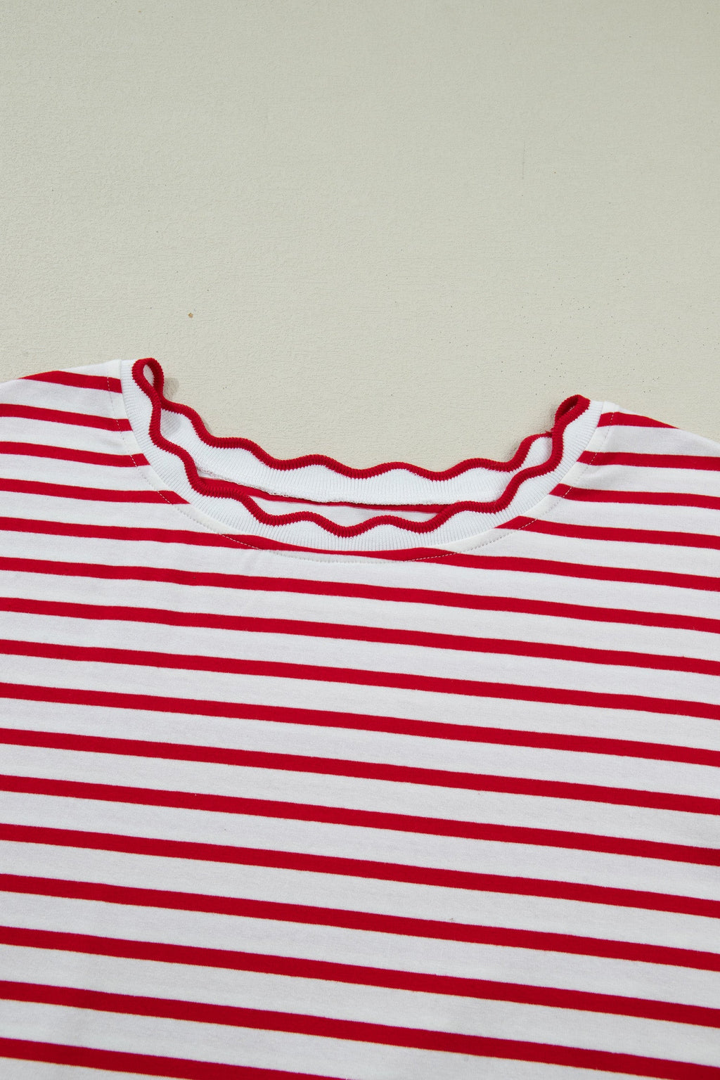 The Eliana Stripe Scalloped Top
