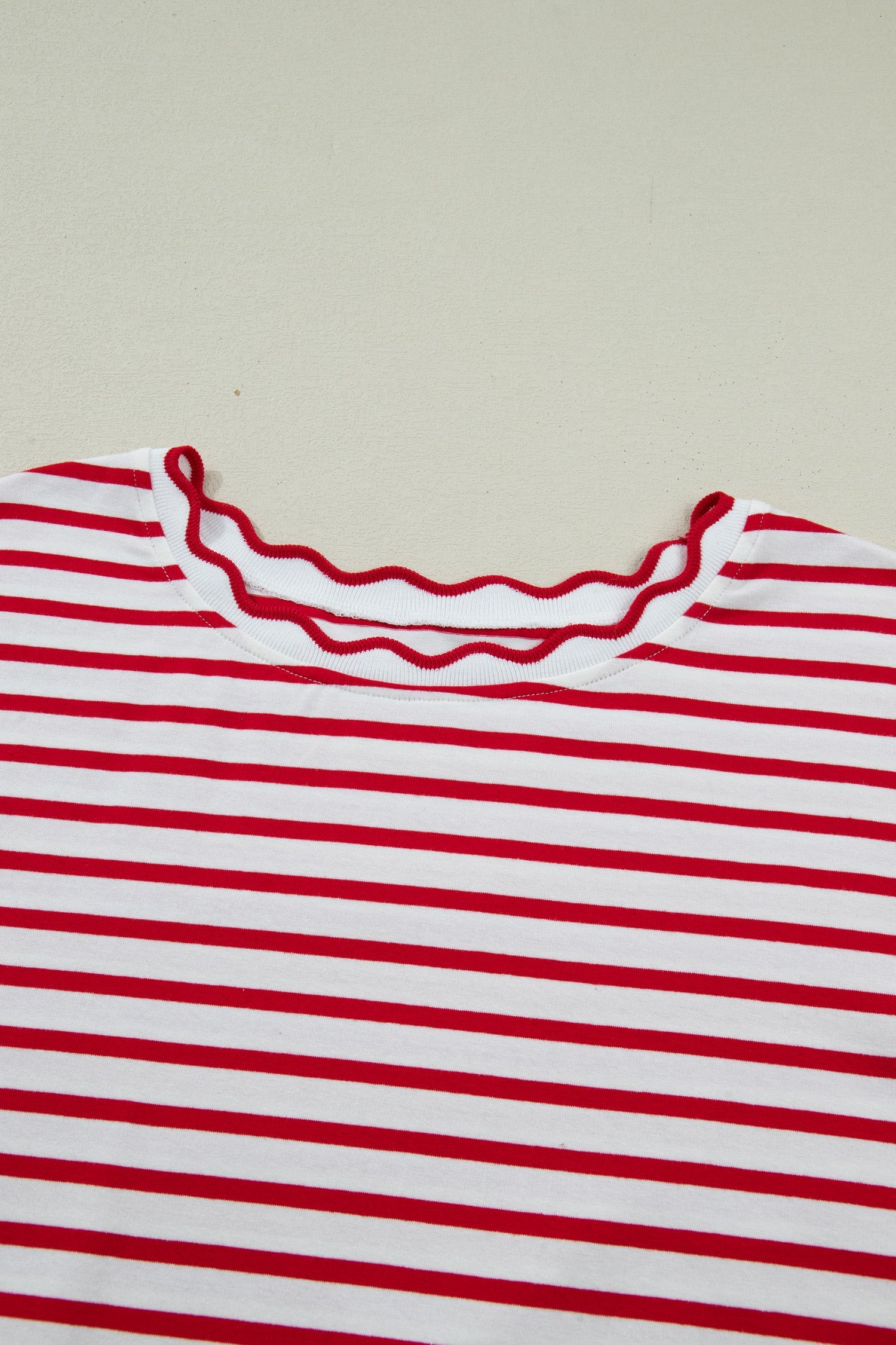 The Eliana Stripe Scalloped Top