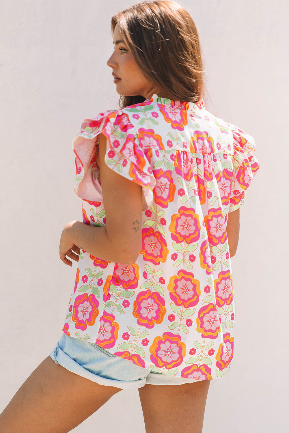 The Rosalie Floral Ruffle Blouse