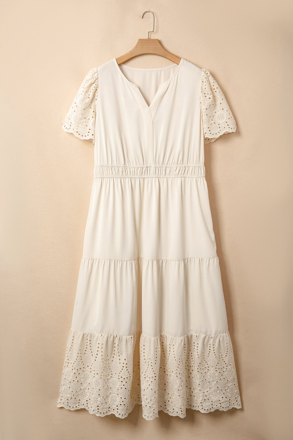 The Genevieve Embroidered Eyelet Maxi Dress