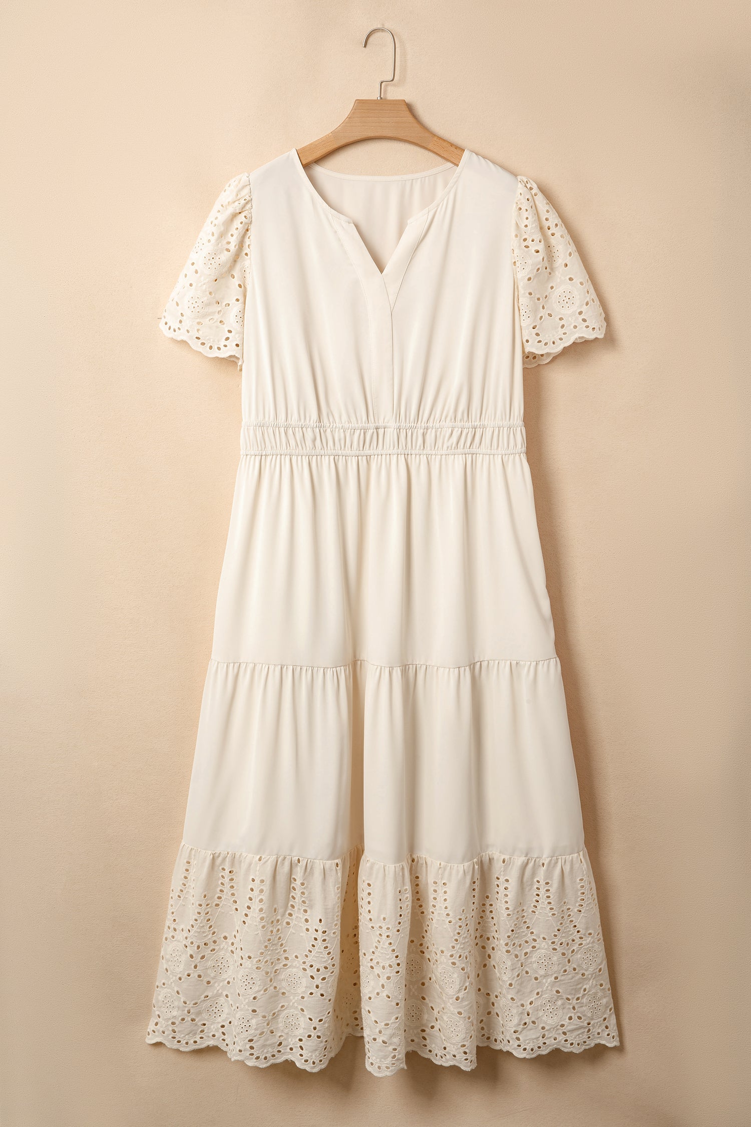 The Genevieve Embroidered Eyelet Maxi Dress