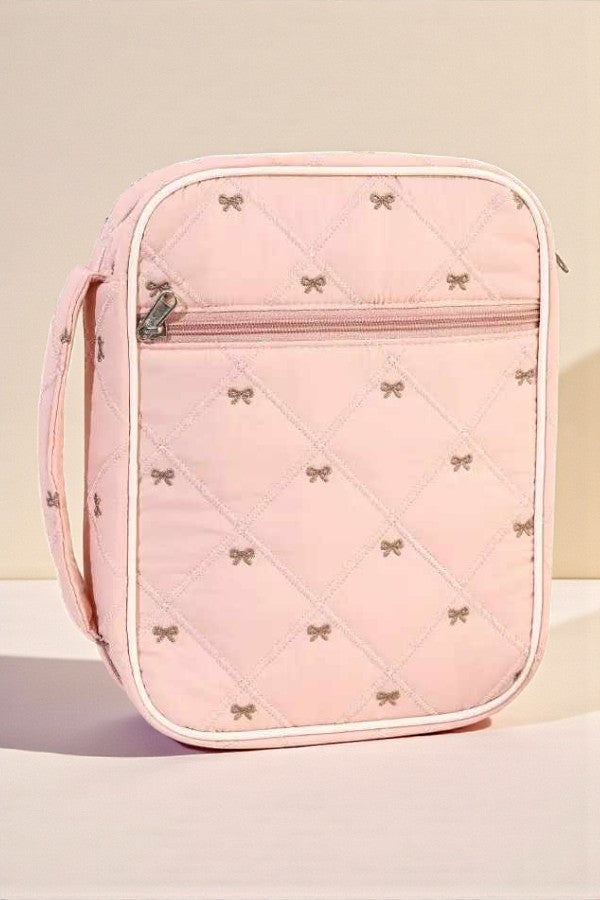 Pink and Brown Bow Bible Cover