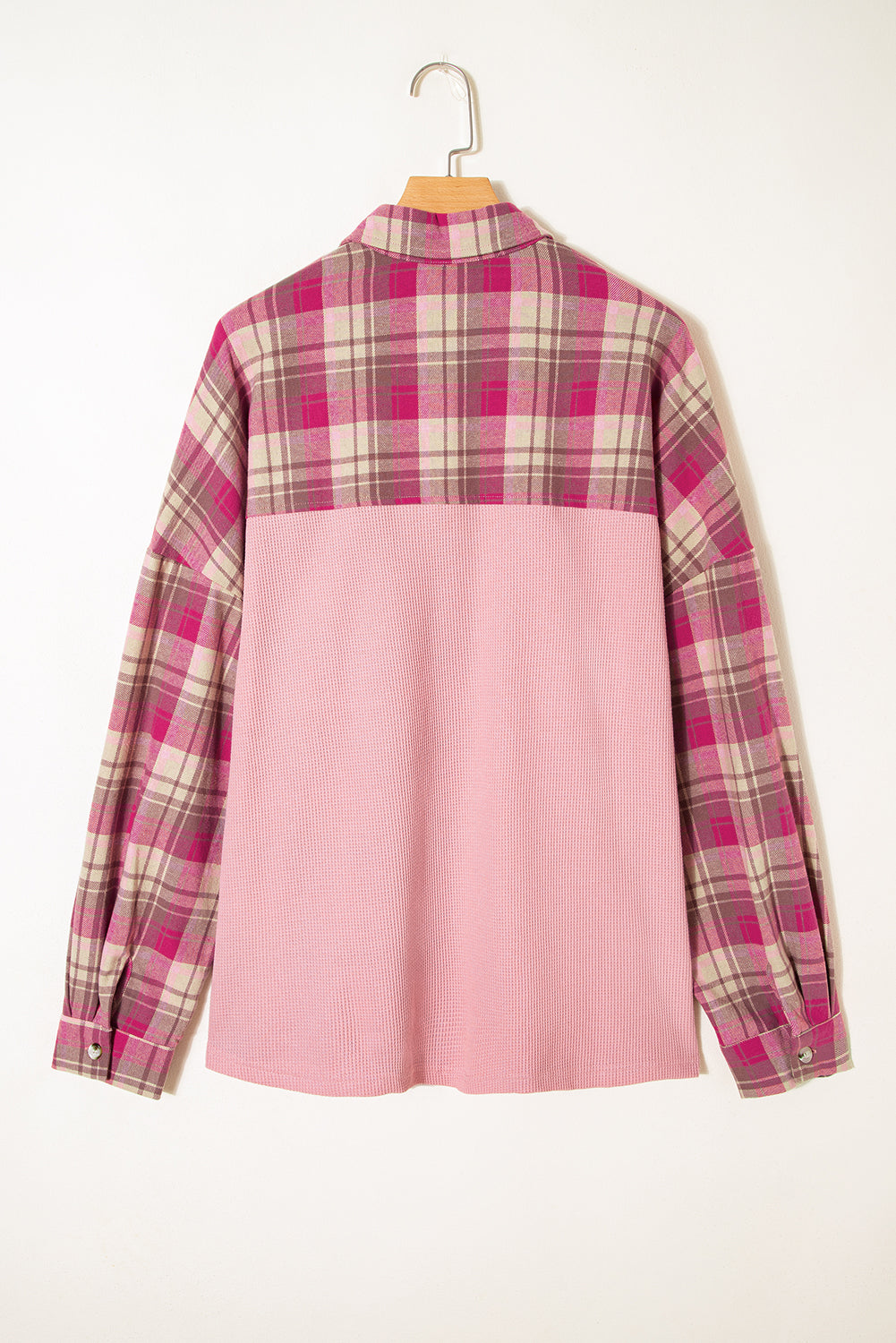 The Paige Plaid Patchwork Waffle Shirt