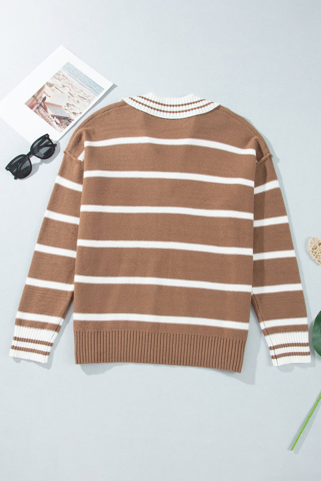 The Cleo Stripe V-Neck Sweater