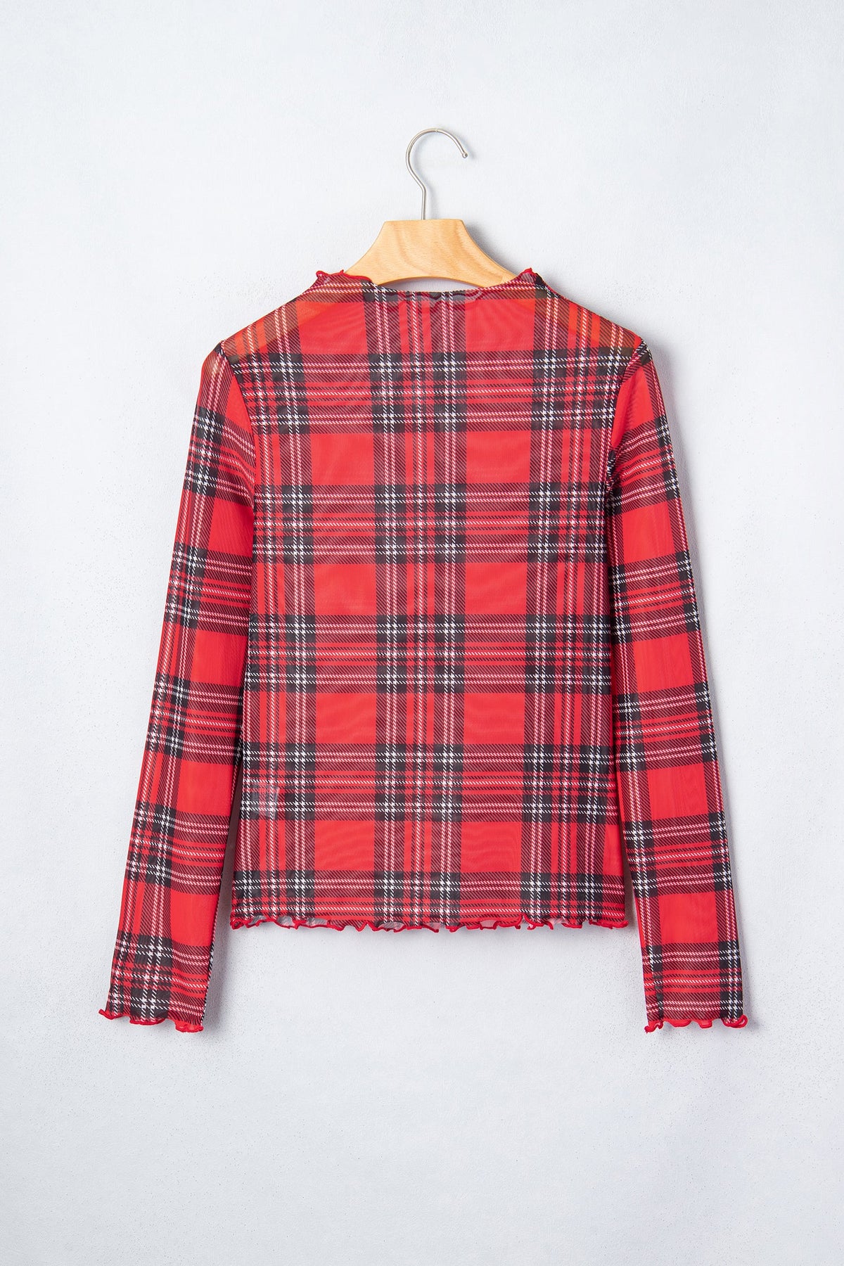 The Presley Plaid Mesh Top