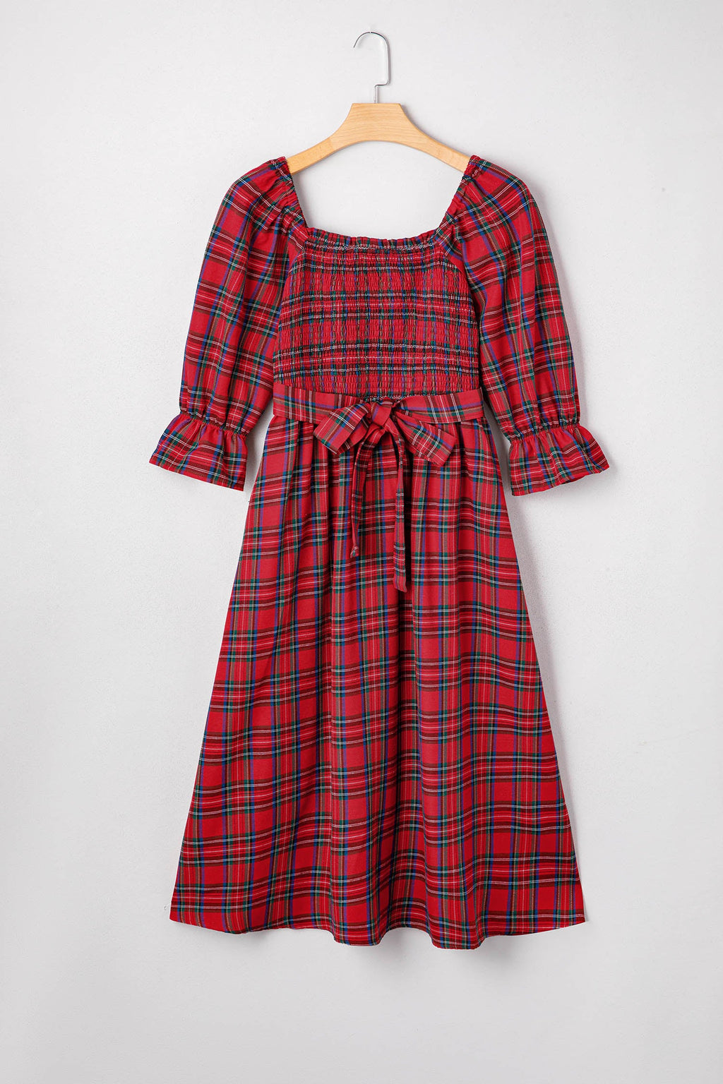 The Home For The Holidays Plaid Midi Dress