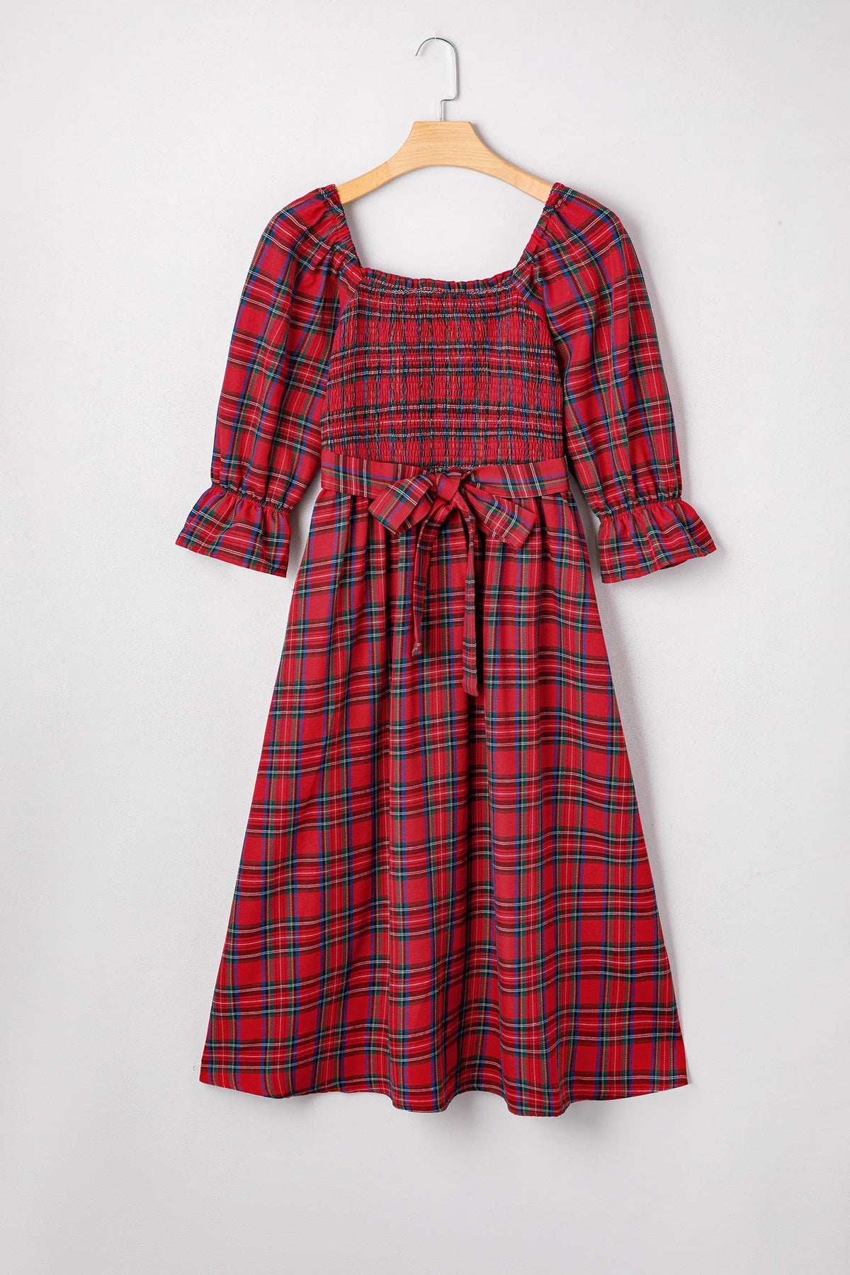 The Home For The Holidays Plaid Midi Dress