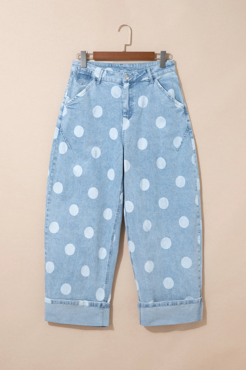 The Haisley Polka Dot Wide Leg Jeans