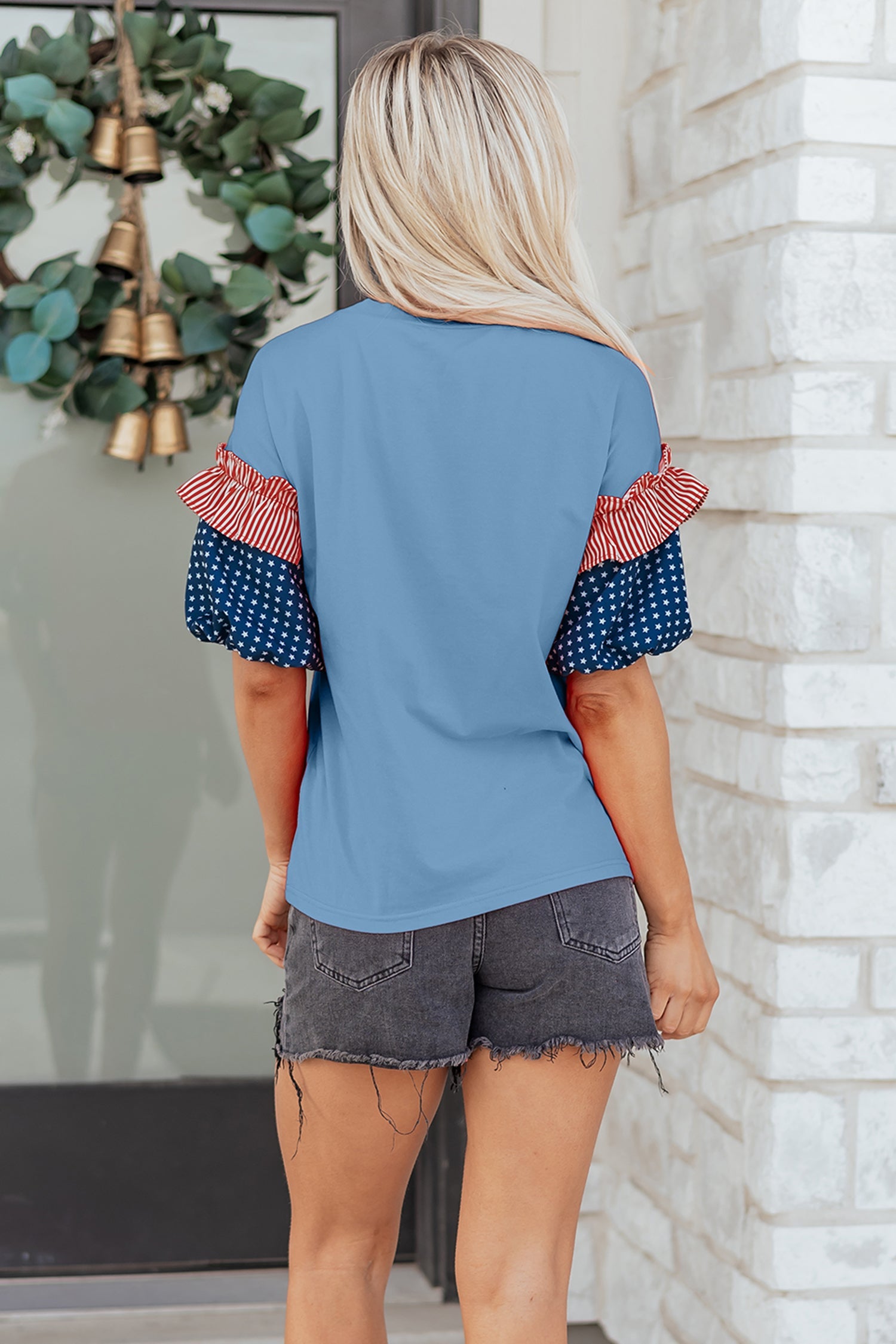The Avery Patriotic Puff Sleeve Top