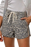 The Cleo Leopard Stripe Denim Shorts