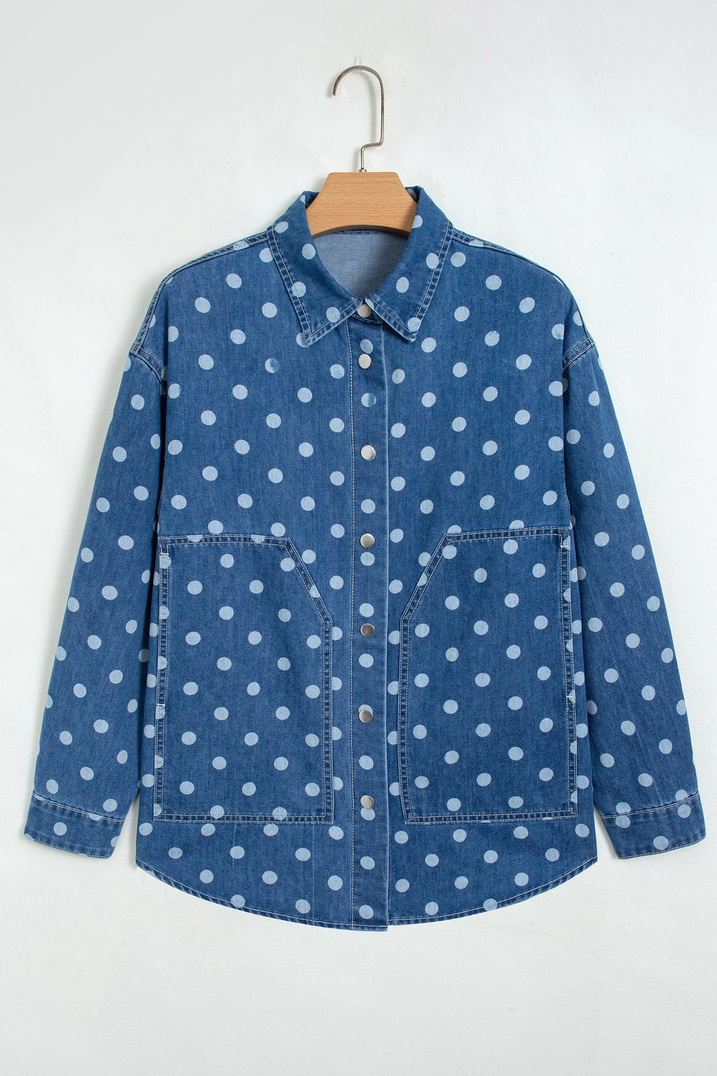 The Braelynn Polka Dot Denim Jacket