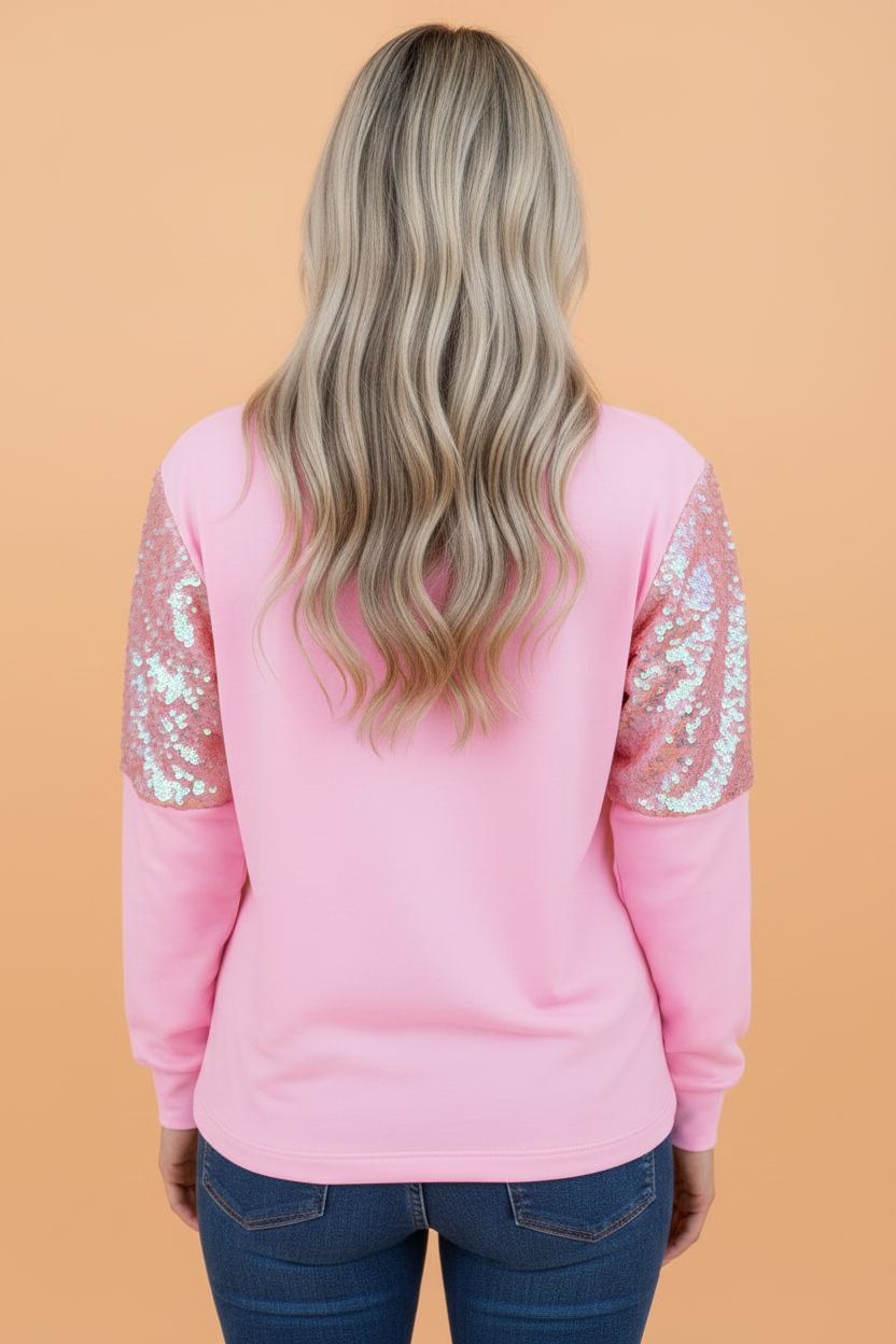 The Penelope Pink Sequin Sweater