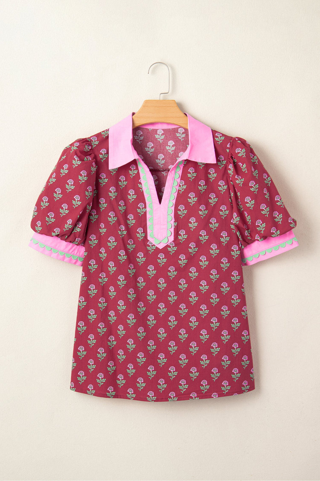 The Marlowe Floral Contrast Blouse