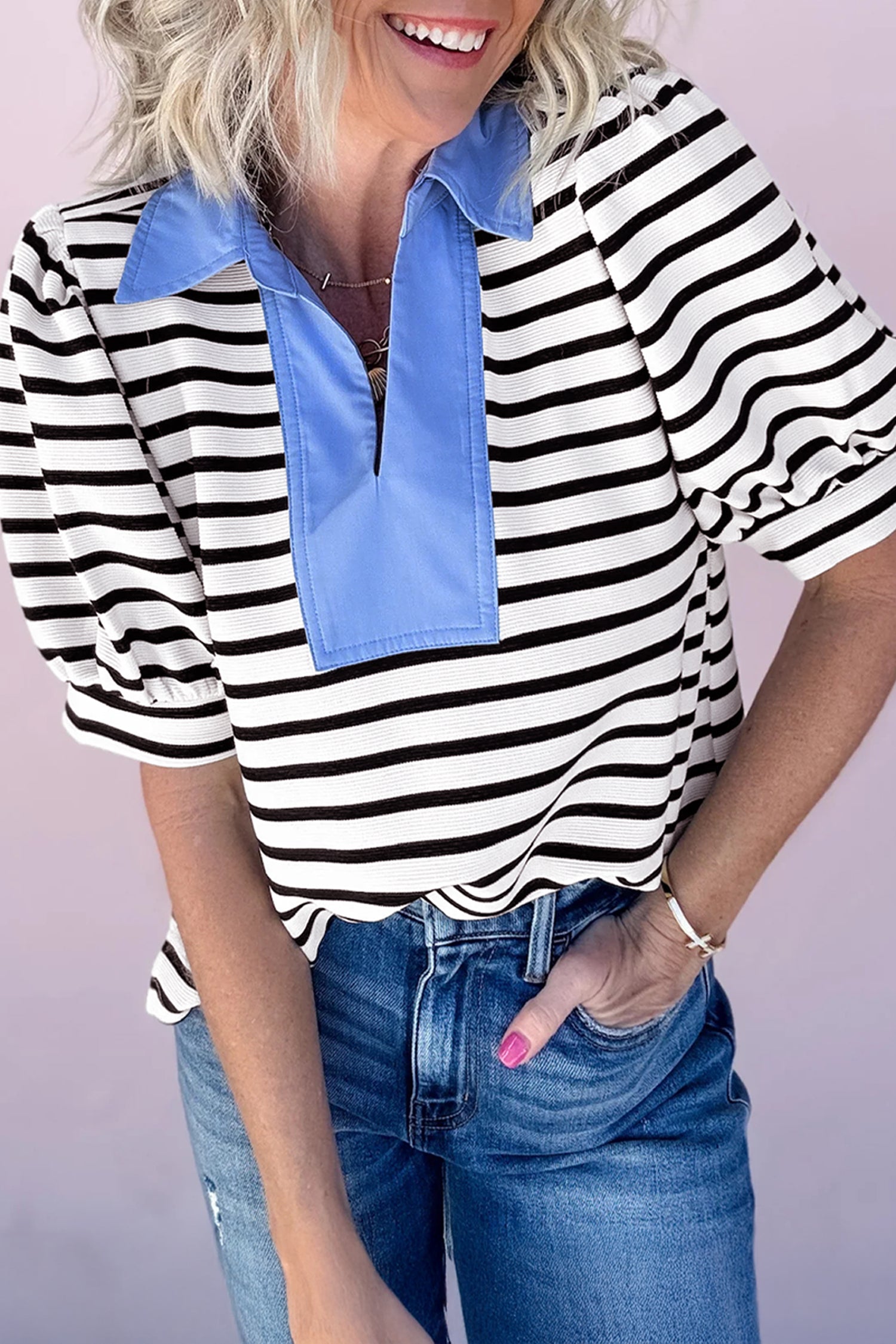 The Hannah May Polo Collar Blouse