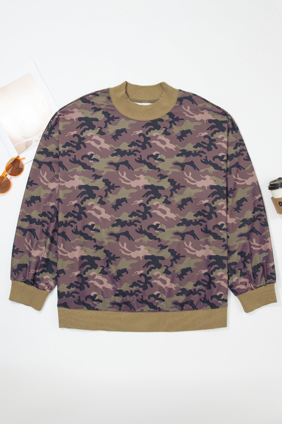 The Willow Camo Mock Neck Sweatshirt