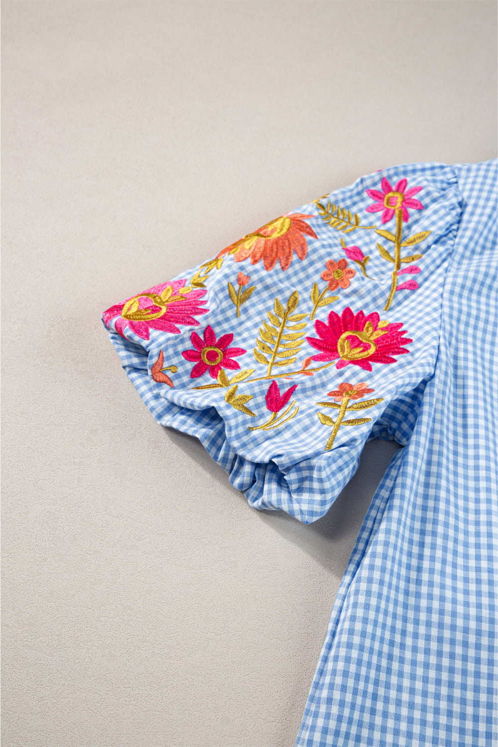 The Daisy Embroidered Gingham Blouse