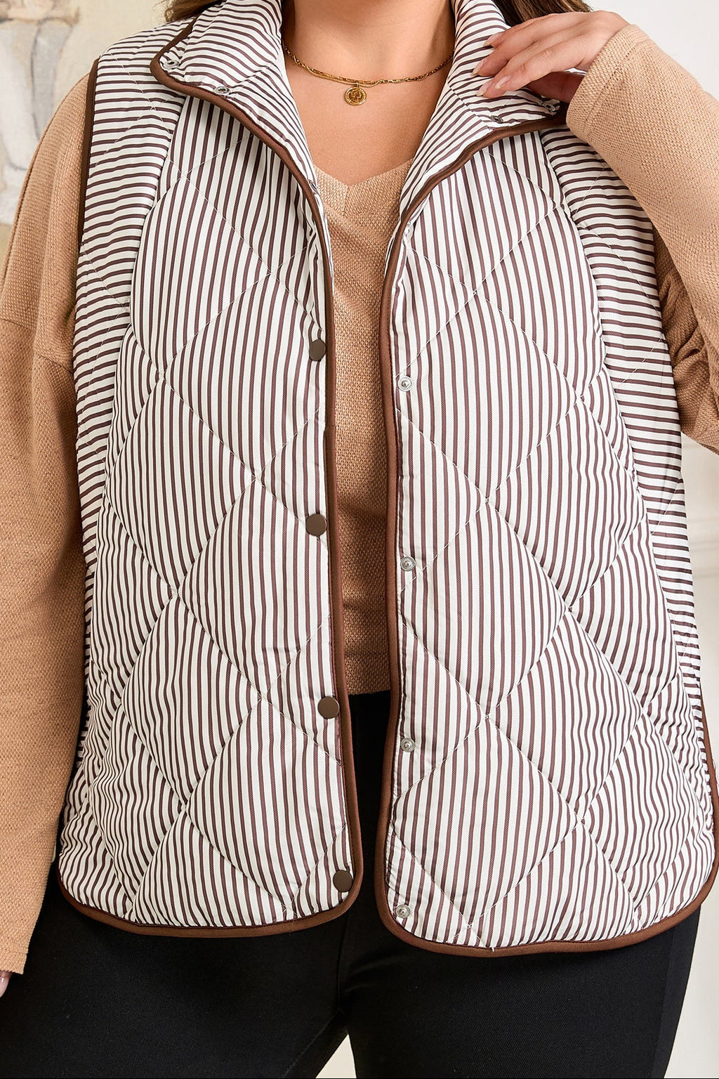 The Shiloh Stripe Quilted Vest