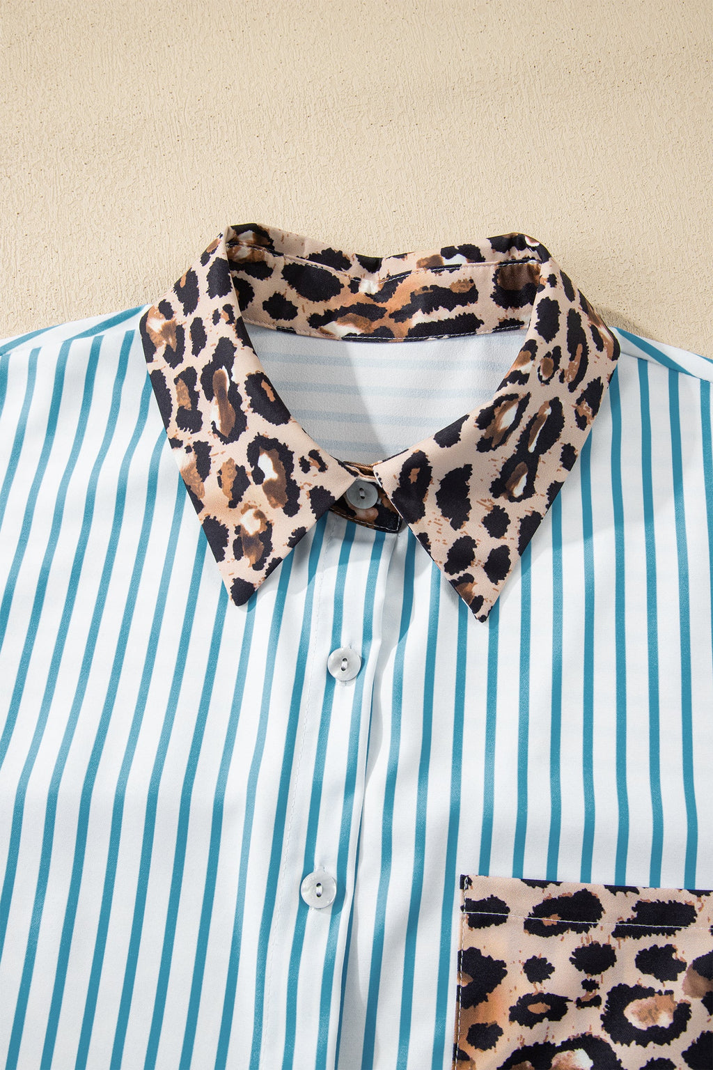 The Sophie Leopard Stripe Shirt Dress